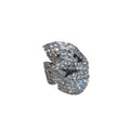 Rhinestone Leaf Open Ring For Women view 5
