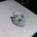 Rhinestone Leaf Open Ring For Women view 2