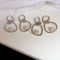 Irregular Knotted Faux Pearl Ear Cuff Earrings, Geometric Minimalist Light Luxury Designer Style view 4
