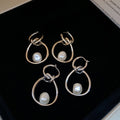 Irregular Knotted Faux Pearl Ear Cuff Earrings, Geometric Minimalist Light Luxury Designer Style view 2