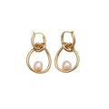 Irregular Knotted Faux Pearl Ear Cuff Earrings, Geometric Minimalist Light Luxury Designer Style view 5