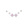 Gold Plated Copper Zircon Flower Stud Earrings Jewelry Set With Silver Posts For Women view 5