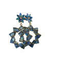 Vintage Alloy Hollow Flower Rhinestone Stud Earrings With Silver Posts For Women view 5