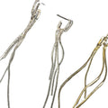 Light Luxury Copper Zircon Geometric Double Layer Tassel Drop Earrings view 5