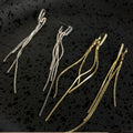 Light Luxury Copper Zircon Geometric Double Layer Tassel Drop Earrings view 4