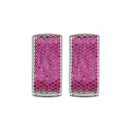 Vintage Copper Zircon Rectangle Huggie Earrings Luxury Geometric Designer Ear Jewelry view 5