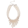 Maillard Style Multi Layer Faux Pearl Beaded Tassel Necklace Vintage Geometric Clavicle Choker view 5