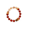 New Chinese Style Red Artificial Crystal Beaded Bracelet With Vintage Round Geometric Design view 5