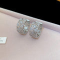 Minimalist Metal Zircon Geometric Round Hoop Earrings Light Luxury European Style Ear Cuffs view 4