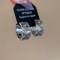 Minimalist Metal Zircon Geometric Round Hoop Earrings Light Luxury European Style Ear Cuffs view 2