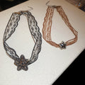 Light Luxury Coffee Lace Rhinestone Star Choker Necklace For Women view 2