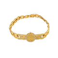 18K Gold Plated Copper Geometric Zircon Round Watch Style Bangle For Women view 5