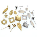 Vacuum Plated Stainless Steel Geometric Square Round Stud Earrings With Hole DIY Jewelry Parts No Ear Backs view 5