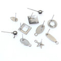 Vacuum Plated Stainless Steel Geometric Square Round Stud Earrings With Hole DIY Jewelry Parts No Ear Backs view 2
