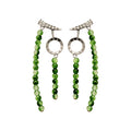 New Chinese Style Resin Round Beaded Tassel Drop Earrings With Silver Needle Geometric Retro Design view 5