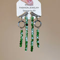 New Chinese Style Resin Round Beaded Tassel Drop Earrings With Silver Needle Geometric Retro Design view 1