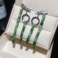 New Chinese Style Resin Round Beaded Tassel Drop Earrings With Silver Needle Geometric Retro Design view 3