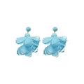 Faux Pearl Raffia Chiffon Flower Stud Earrings Vacation Style Elegant Light Luxury Jewelry view 5