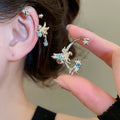 Copper Zircon Horse Clip-on Earrings For Women, Playful Zodiac No-Piercing Ear Cuffs view 1
