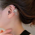 Copper Zircon Horse Clip-on Earrings For Women, Playful Zodiac No-Piercing Ear Cuffs view 3