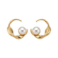 Twisted Striped Faux Pearl Stud Earrings Geometric Round Light Luxury Fashion Jewelry view 5