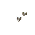 Gold Plated Zircon Bow Faux Pearl Stud Earrings With Silver Posts Vintage Elegant Style view 5