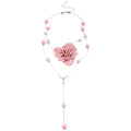 Old Money Floral Faux Pearl Sweater Necklace With Painted Flower Pastoral Clavicle Chain view 5
