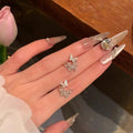 Copper Zircon Butterfly Stud Earrings Elegant Minimalist Light Luxury Niche Insect Jewelry view 4