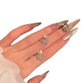 Copper Zircon Butterfly Stud Earrings Elegant Minimalist Light Luxury Niche Insect Jewelry view 5