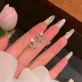 Copper Zircon Butterfly Stud Earrings Elegant Minimalist Light Luxury Niche Insect Jewelry view 1