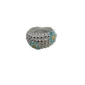 Zircon Flower Wrinkled Wide Open Ring For Women view 5