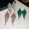 Alloy Rhinestone Round Beaded Tassel Drop Earrings Baroque Palace Style Statement Jewelry view 3
