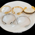 Irregular Smooth Iron Open Bangle Modern Minimalist Teardrop Chic Light Luxury Bracelet view 2