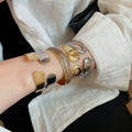 Irregular Smooth Iron Open Bangle Modern Minimalist Teardrop Chic Light Luxury Bracelet view 3