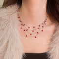 Light Luxury Copper Zircon Waterdrop Tassel Layered Choker Necklace For Women view 2