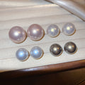 Minimalist Round Faux Pearl Stud Earrings Geometric Modern Commuter Light Luxury Jewelry view 1