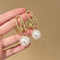Elegant Vintage French Style Teardrop Faux Pearl Alloy Dangle Earrings For Women Fashion Earrings view 3