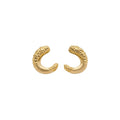 French Vintage Alloy Oil Drip Wrinkled C Shape Geometric Stud Earrings For Women view 5