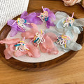 Artificial Crystal Beaded Chiffon Flower Stud Earrings For Women Fresh Elegant Light Luxury Style view 2