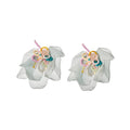 Artificial Crystal Beaded Chiffon Flower Stud Earrings For Women Fresh Elegant Light Luxury Style view 5