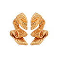 Irregular Geometric Crinkled Metal Twist Wrap Stud Earrings For Women European American Style view 5