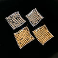 Gold Plated Copper Zircon Rhombus Stud Earrings With Silver Pins, Light Luxury Geometric Jewelry view 2