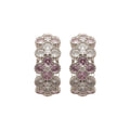 Copper Zircon Flower Star C-Shaped Stud Earrings For Women, Minimalist Light Luxury Style view 5