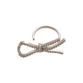 Korean Style Copper Zircon Bow Open Ring Elegant Minimalist Light Luxury Index Finger Jewelry view 5