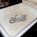 Korean Style Copper Zircon Bow Open Ring Elegant Minimalist Light Luxury Index Finger Jewelry view 2