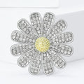 Alloy Rhinestone Daisy Dual Use Brooch With Garment Hook view 2