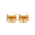 Light Luxury Metal Zircon C Shaped Wide Hoop Stud Earrings For Women Geometric Round Style view 5