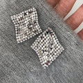 Real Gold Plated Copper Geometric Rhombus Zircon Stud Earrings With Silver Posts view 3