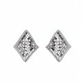 Real Gold Plated Copper Geometric Rhombus Zircon Stud Earrings With Silver Posts view 5
