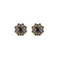 Alloy Silver Needle Rhinestone Layered Flower Stud Earrings, Niche Retro Light Luxury Style view 5